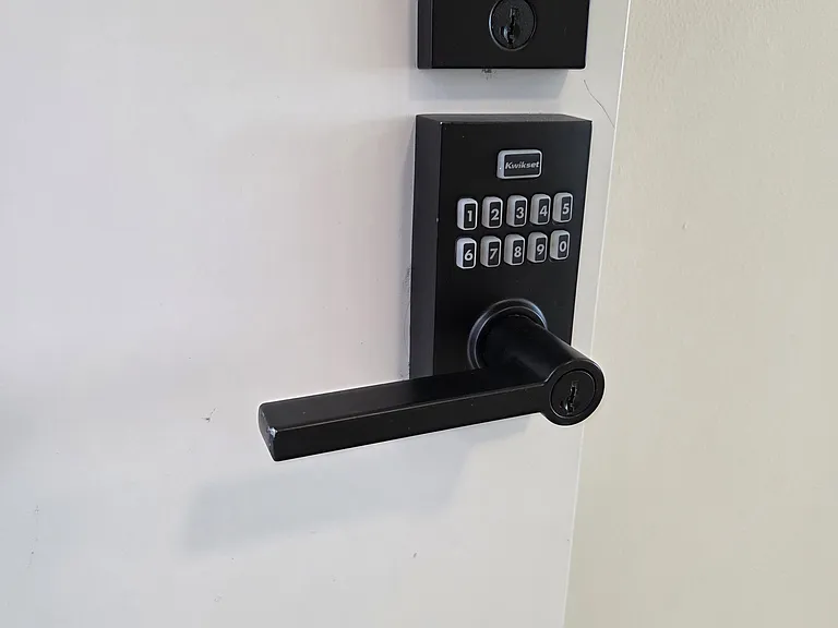 Combination unit entry door. You don't need a key.