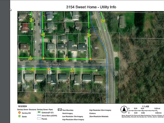 Geen sewer, blue water.