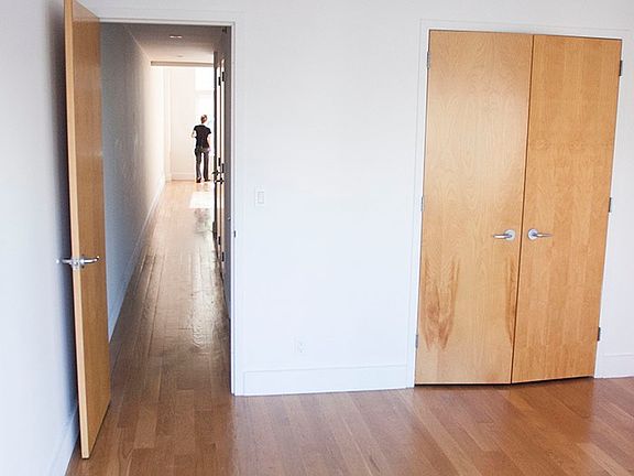 bedroom door and closet