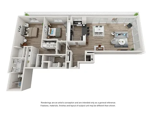 Floor plan Two Bedroom Two Bath
