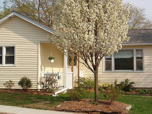 Front view with small porch