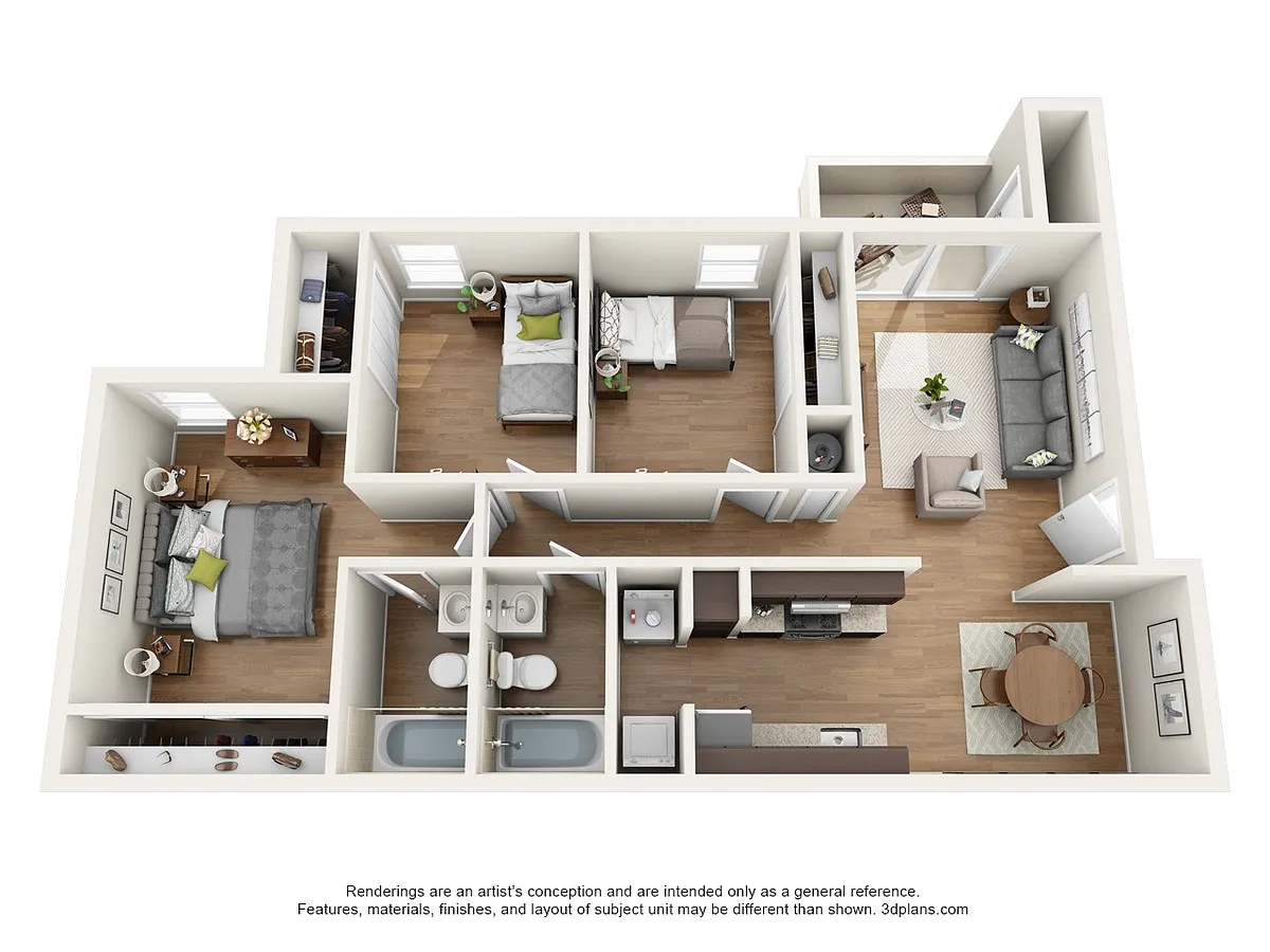 Floor plan 3 Bed 2 Bath Renovated