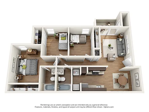 Floor plan 3 Bed 2 Bath Renovated