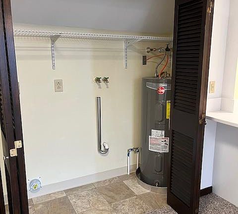Hook ups for washer and dryer.