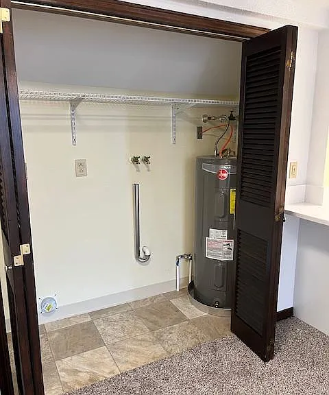 Hook ups for washer and dryer.