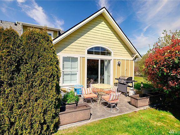 Sunny outdoor patio deck.
