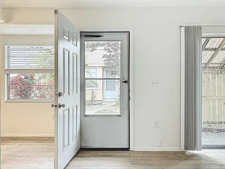 Front door with security screen door