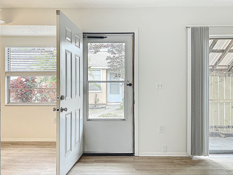 Front door with security screen door