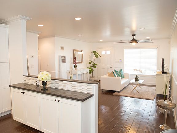 View from kitchen to living