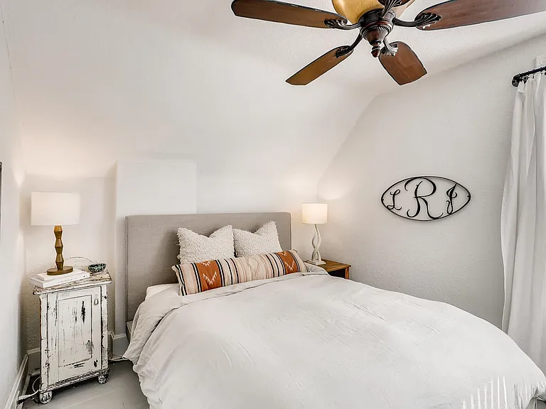 Primary bedroom fits king size bed