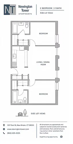 Floor plan Ultra 2BR - Side Lot View
