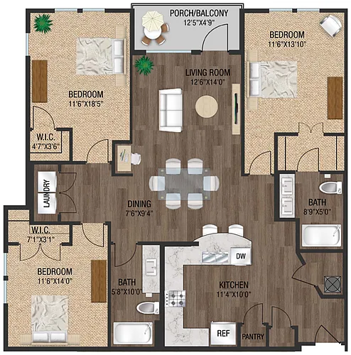 Floor plan Three Bedroom