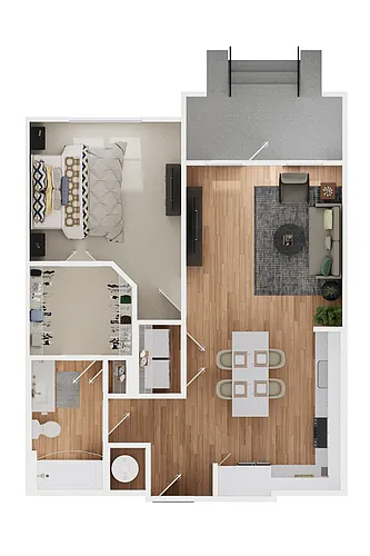 Floor plan 1B-6