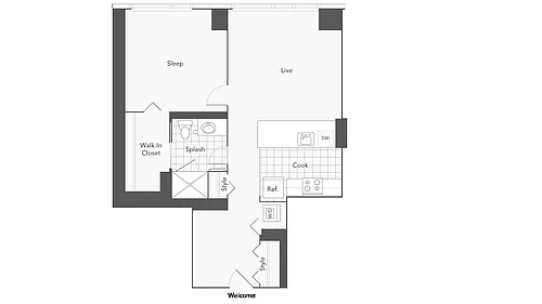 Floor plan 1B-6