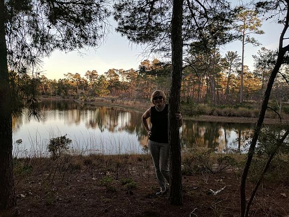 Building facing a lake