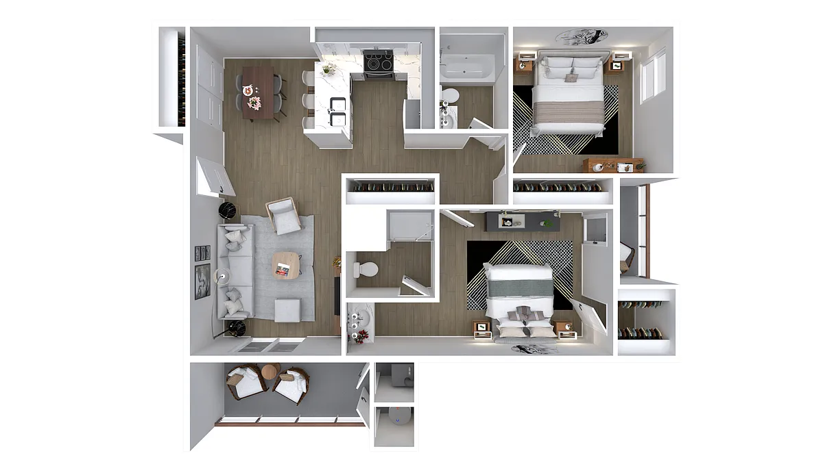 Floor plan 2x2-914-Full Renovation