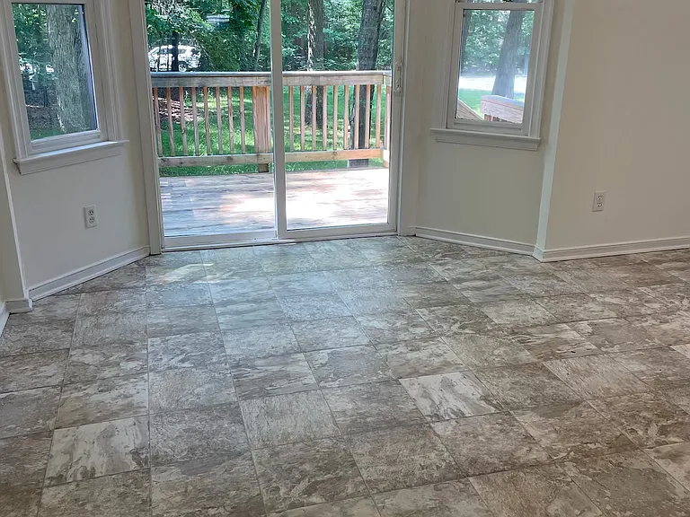 kitchen looking out to deck