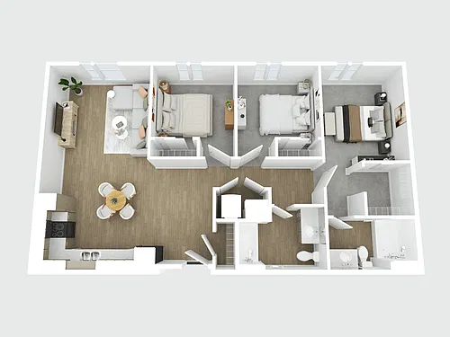 Floor plan 3 Bedroom 2 Bath