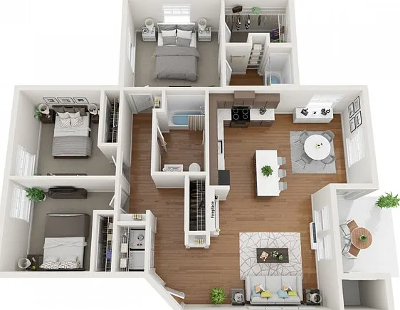 3 Bedroom | 2 Bath 3 Bedroom | 2 Bath