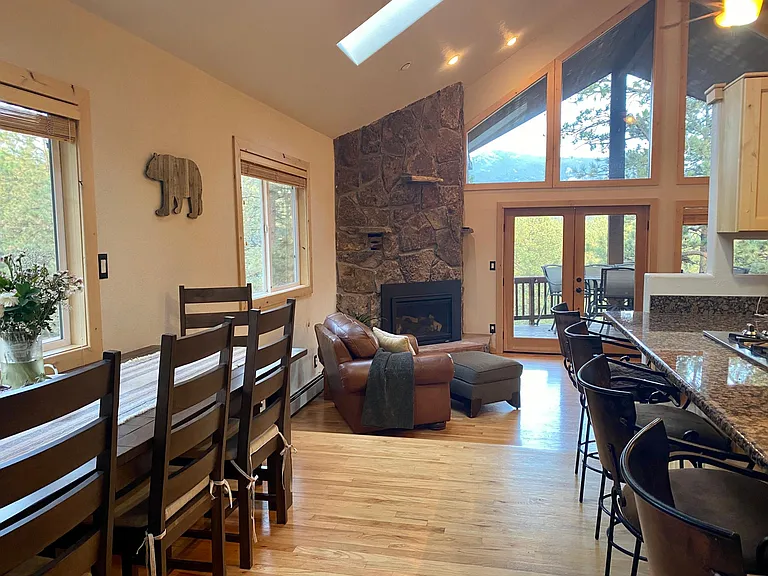 Dining area with optional bench seating not pictured here