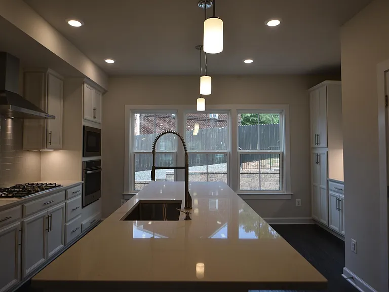 Kitchen with pendant lights