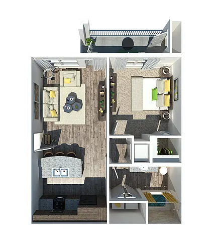 Floor plan The Silverado 1 BR | 1 BA