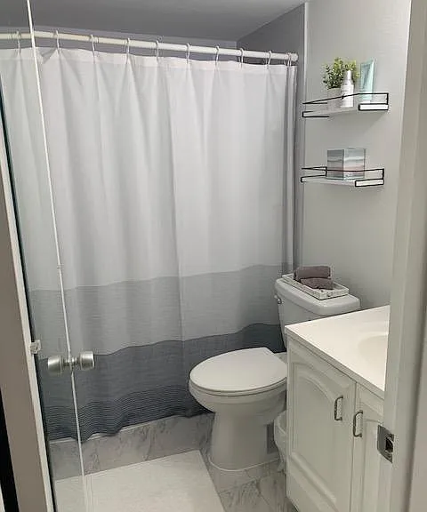 First bath with updated shower