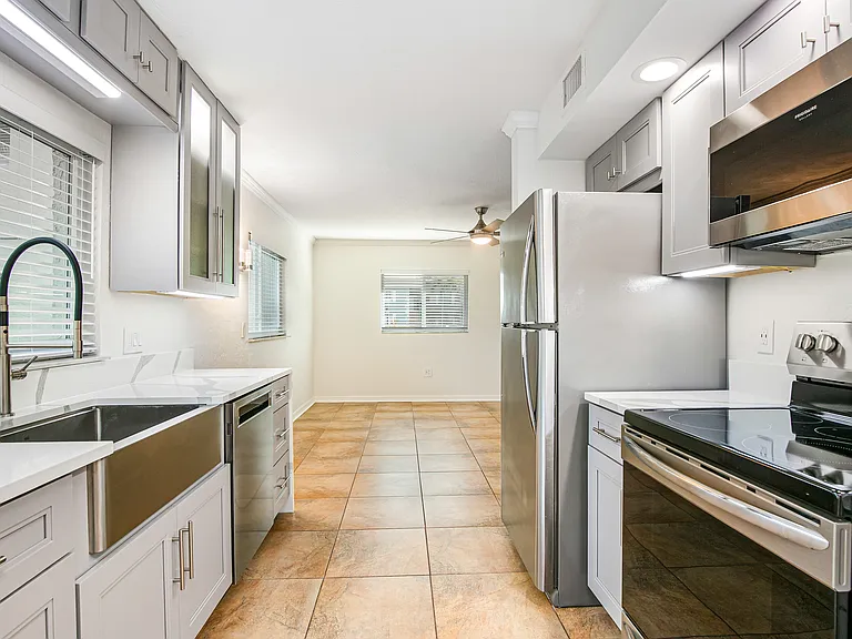 Kitchen as seen from the bedroom