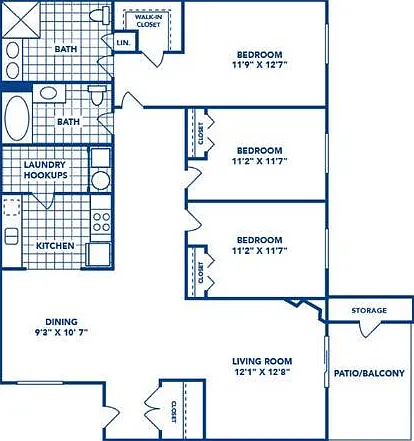 3 Bedroom | 2 Bath | 1392 SF 3 Bedroom | 2 Bath | 1392 SF