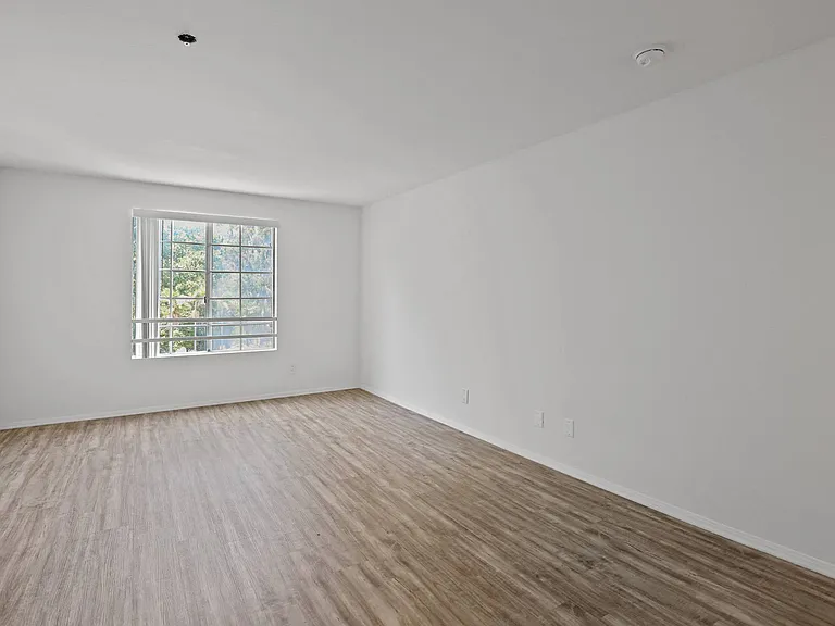 Spacious Bedroom with Window and Vinyl Flooring