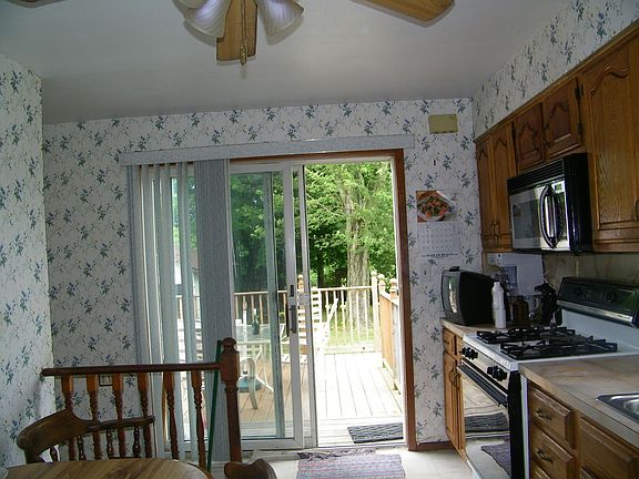 view from kitchen looking in yard 