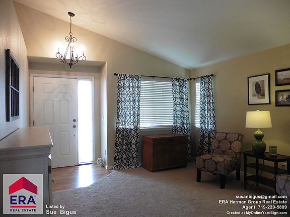 Front door and vaulted LivRm