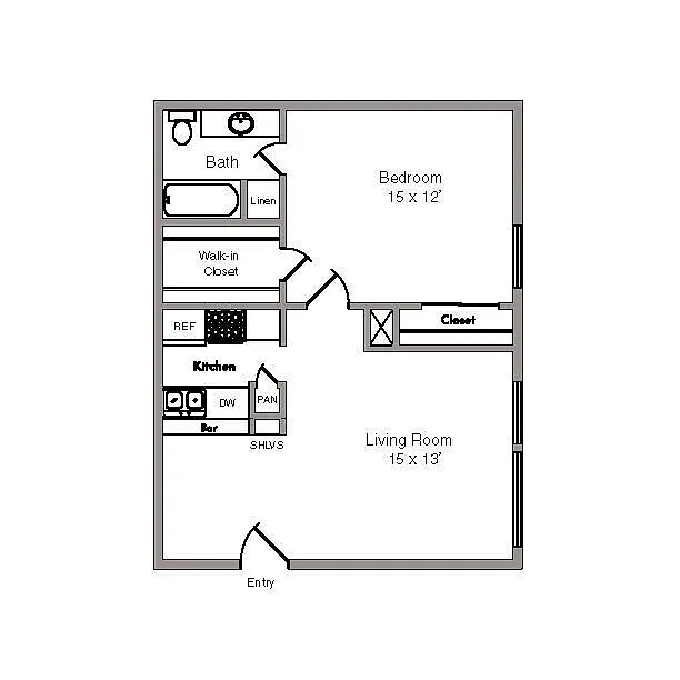 Floor plan 1X1 D