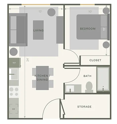 Floor plan 1 bedroom