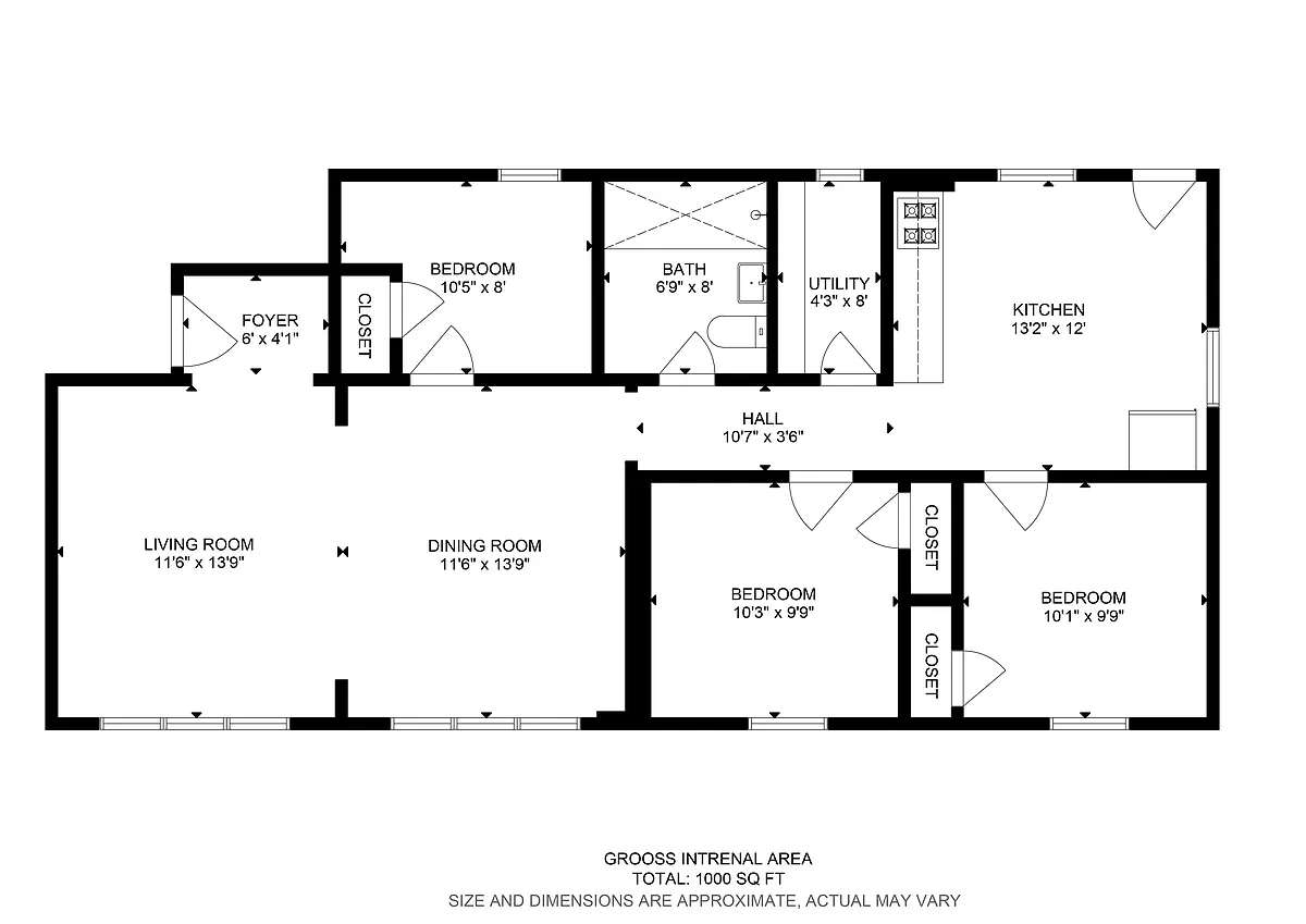 Floor plan Three Bedrooms