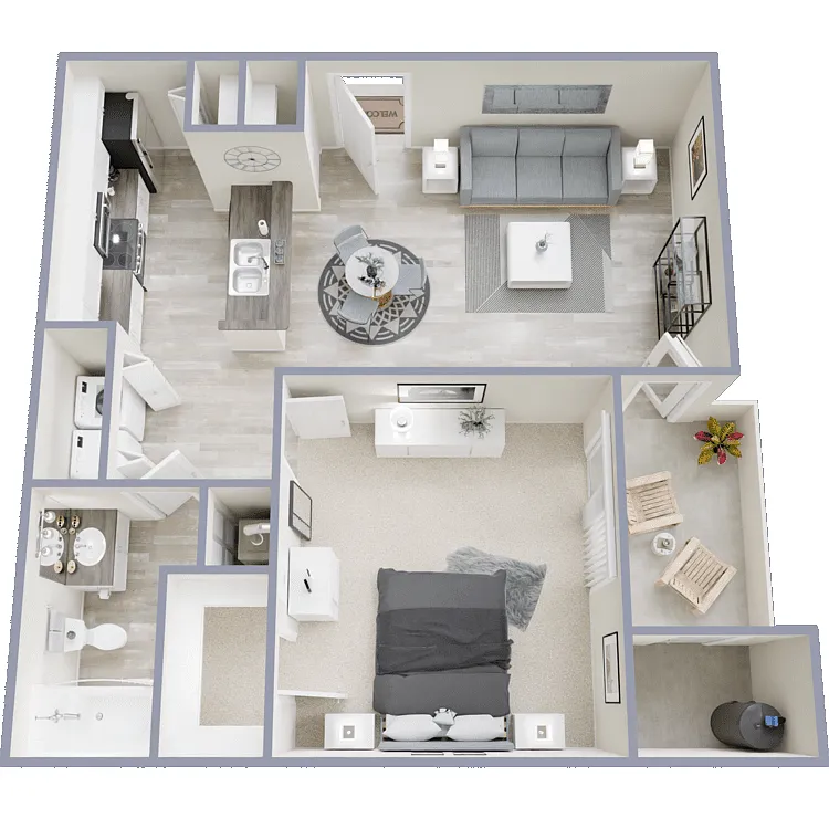 Floor plan 1 Bed 1 Bath A