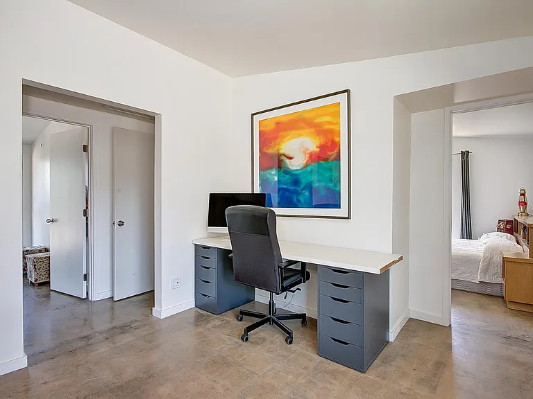 Office, brightly lit room.