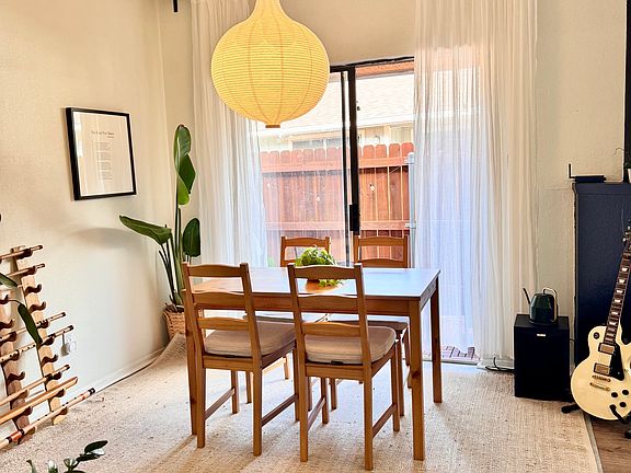 View from the kitchen to the dining room area