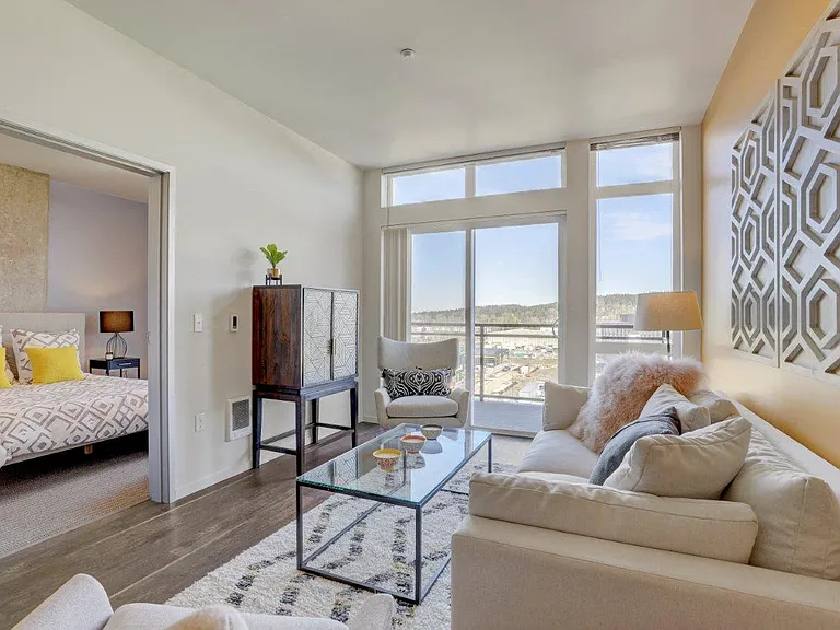 Sparc Apartments Model Living Room and Bedroom