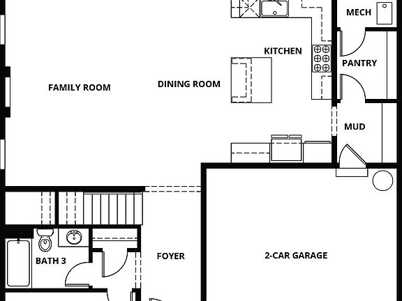 First floor of the Pearl floor plan.