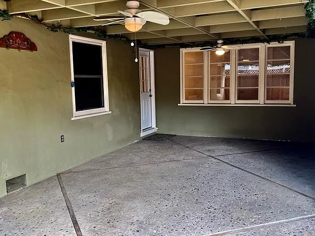 Covered patio area unfurnished