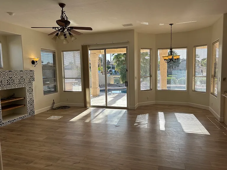 Greatroom looking into backyard oasis!