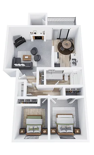 Floor plan 2 Bed 1 Bath