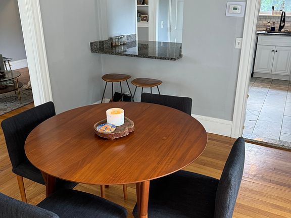 A separate dining space allows for a breakfast nook feel and dedicated dining room table space.
