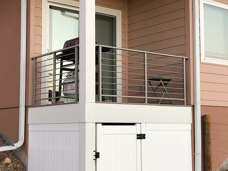 Deck and storage area below deck