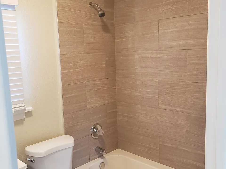 Remodeled shower and tub access.