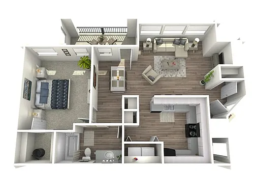 Floor plan 1 Bed, 1 Bath