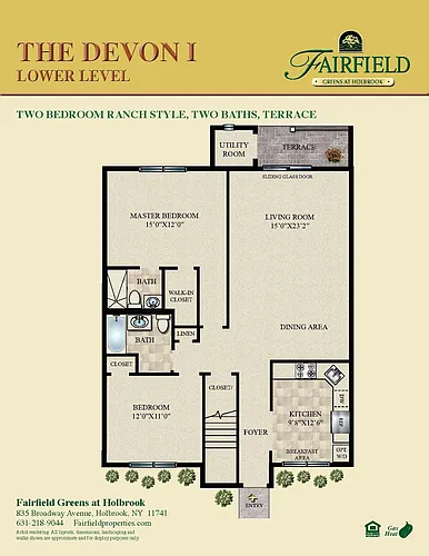 Floor plan 2BR 2BTH DEVON I LOWER