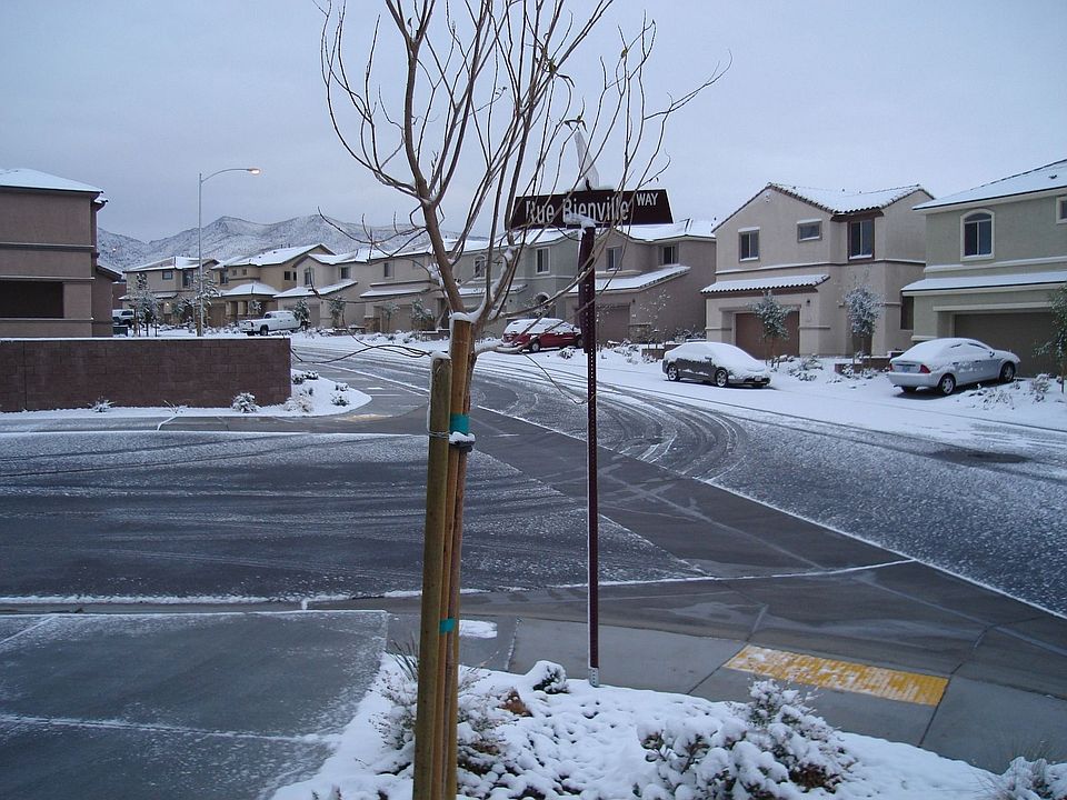 Front view on a snowy day