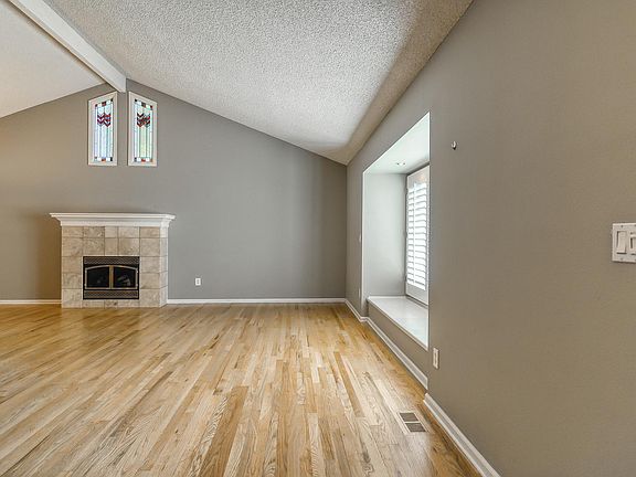 Dinning room and living room with gas fireplace.